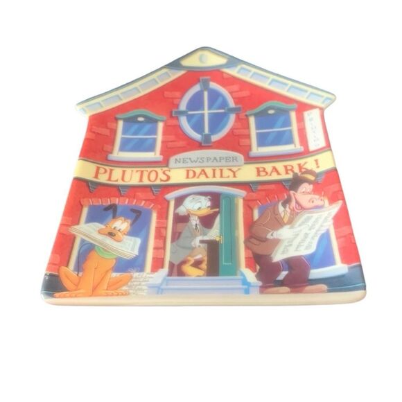 Vintage Disney Retired Pluto’s Daily Bark Mickey’s Village House Plaque - Picture 5 of 7